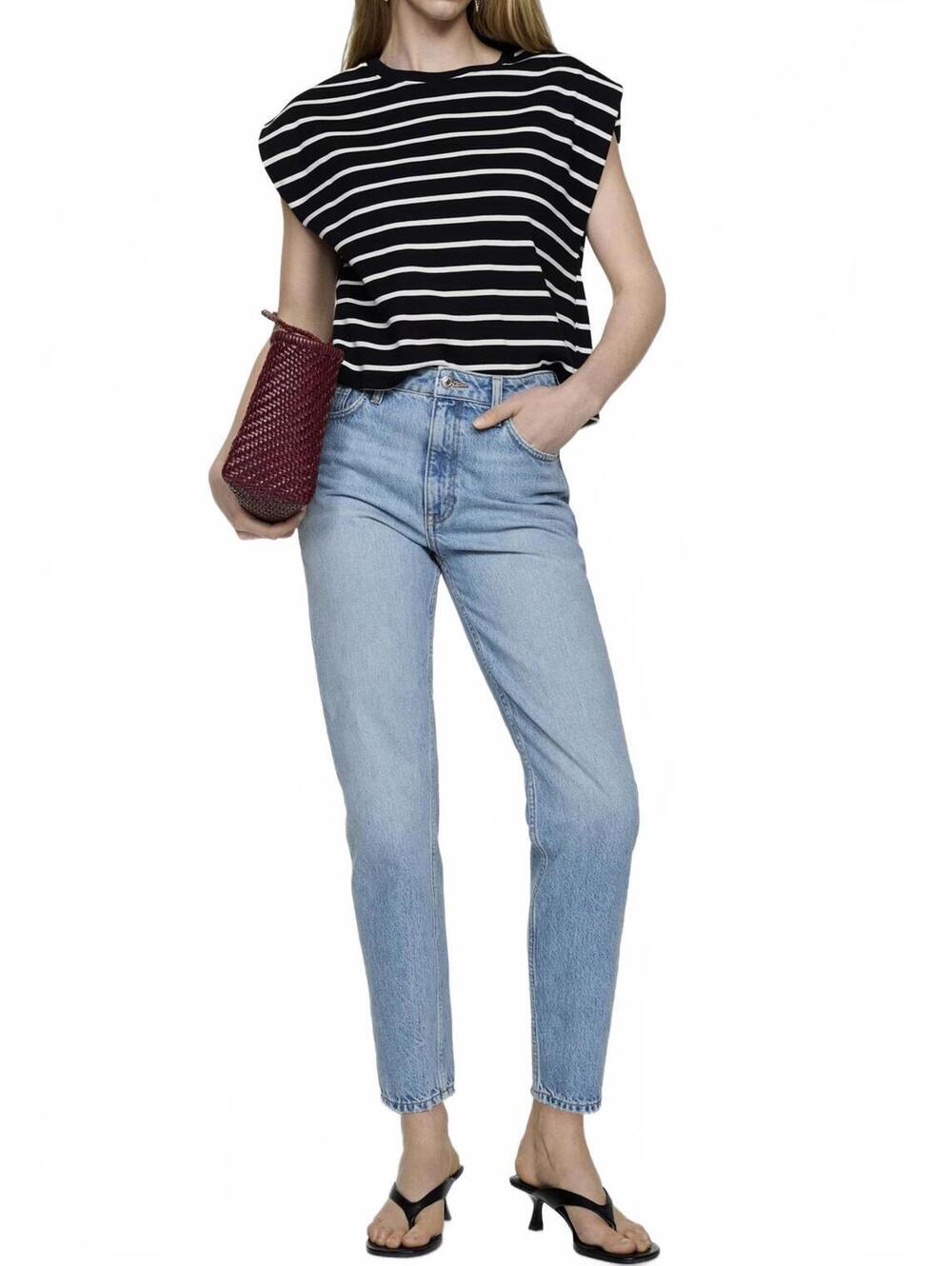 Mango Mom2000 High-Rise Jeans Medium Blue Denim Size 4